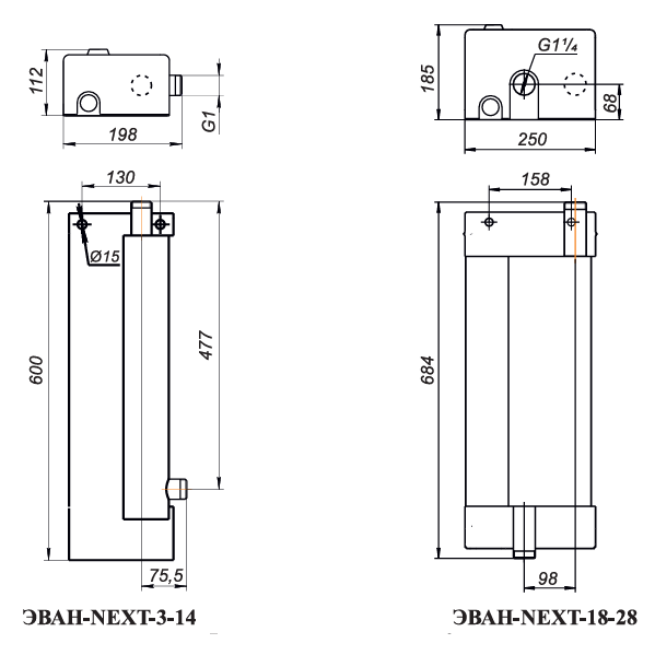 Эван Next 3 кВт котёл электрический размеры