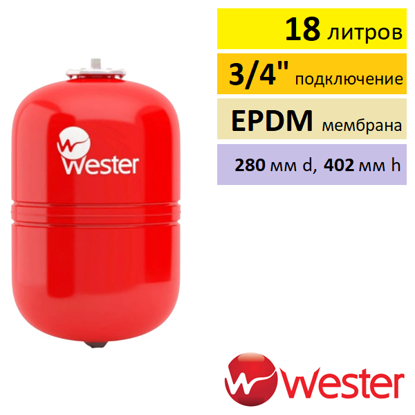 Расширительный бак для отопления Wester WRV 18
