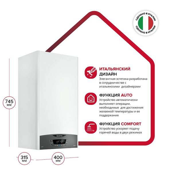 Ariston Clas XC FF газовый котел преимущества