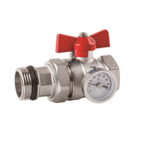 Кран шаровый с термометром Skat HL-3002 1", бабочка, вн-американка