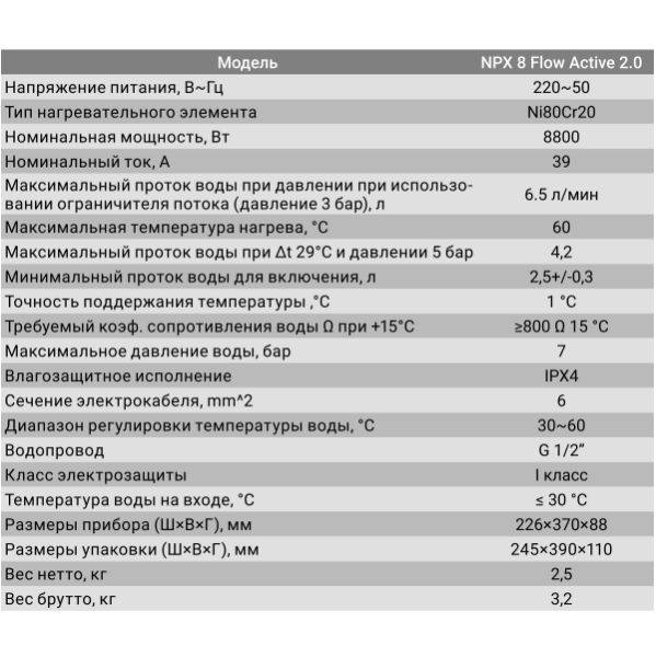 Водонагреватель электрический проточный Electrolux NPX 8 Flow Active 2.0