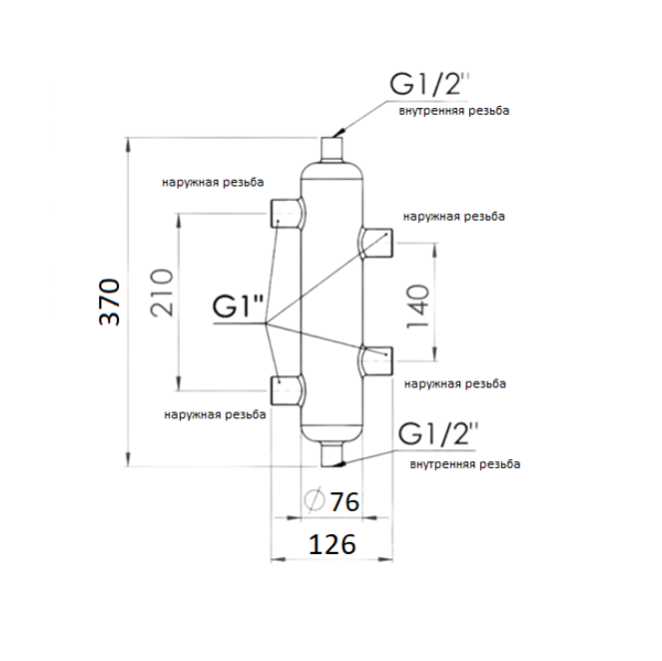 Гидравлическая стрелка Skat HL1080 размеры